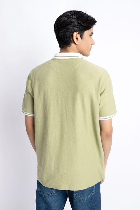 The Herringbone Jacquard Polo